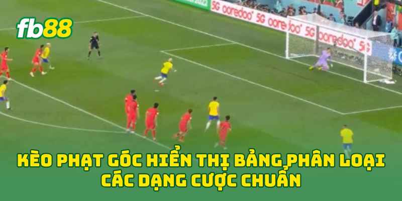 Kèo Phạt Góc hiển thị bảng phân loại các dạng cược chuẩn