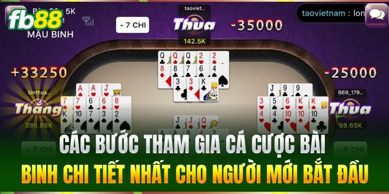 Bài Binh FB88 - Mẹo Xếp Chi Thắng Lớn Từ Cao Thủ Cực Dễ 2 Các bước tham gia cá cược Bài Binh chi tiết nhất cho người mới bắt đầu