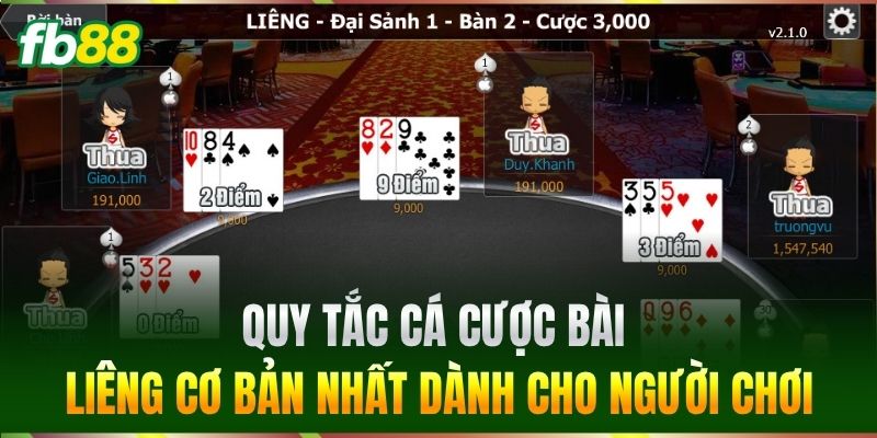 Bài Liêng - Đỉnh Cao Chiến Thuật Cá Cược Dễ Thắng Tại FB88 1 Quy tắc cá cược Bài Liêng cơ bản nhất dành cho người chơi
