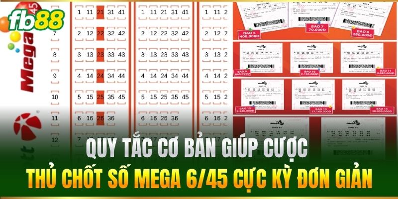 Xổ Số Mega 6/45 FB88 - Bí Quyết Trúng Thưởng Lớn Mỗi Ngày 2 Quy tắc cơ bản giúp cược thủ chốt số Mega 6/45 cực kỳ đơn giản