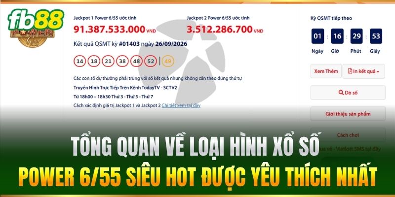 Tổng quan về loại hình Xổ Số Power 6/55 siêu hot được yêu thích nhất